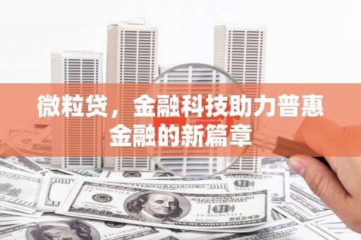 迪庆微粒贷，金融科技助力普惠金融的新篇章