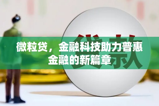 迪庆微粒贷，金融科技助力普惠金融的新篇章