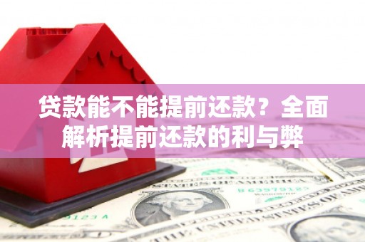 迪庆贷款能不能提前还款？全面解析提前还款的利与弊