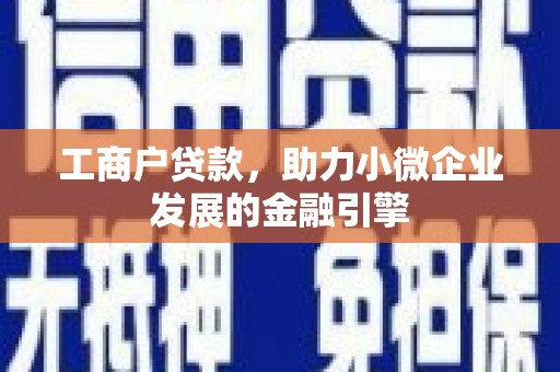 迪庆工商户贷款，助力小微企业发展的金融引擎