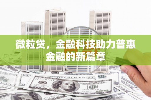 迪庆微粒贷，金融科技助力普惠金融的新篇章