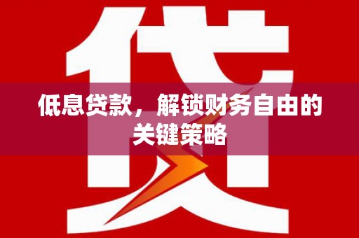 迪庆低息贷款，解锁财务自由的关键策略