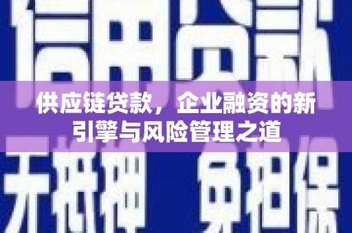 迪庆供应链贷款，企业融资的新引擎与风险管理之道