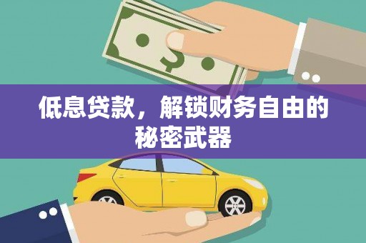 迪庆低息贷款，解锁财务自由的秘密武器