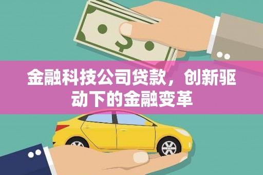 迪庆金融科技公司贷款，创新驱动下的金融变革