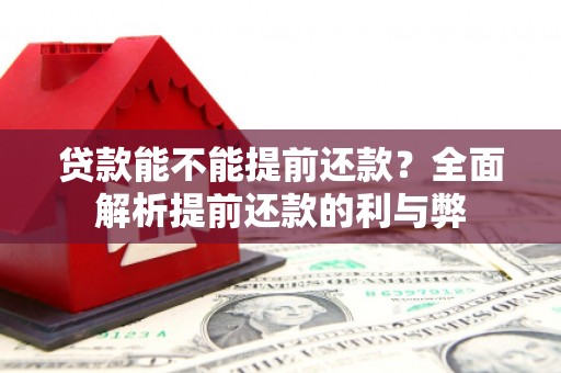 迪庆贷款能不能提前还款？全面解析提前还款的利与弊