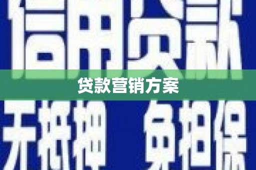 迪庆贷款营销方案