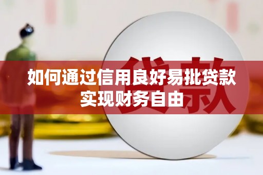 迪庆如何通过信用良好易批贷款实现财务自由