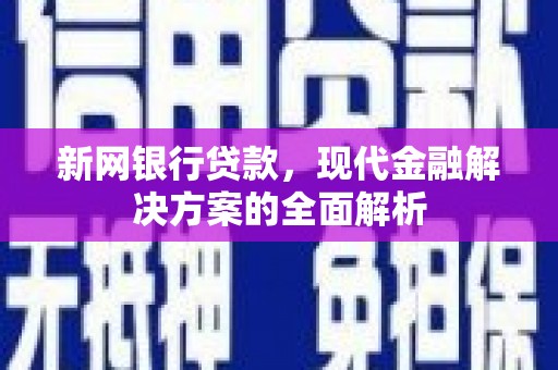 迪庆新网银行贷款，现代金融解决方案的全面解析