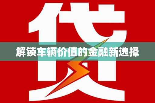迪庆解锁车辆价值的金融新选择