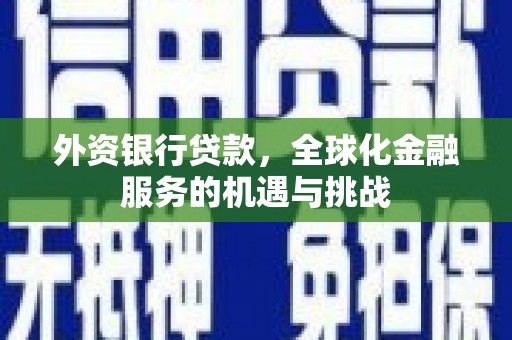 迪庆外资银行贷款，全球化金融服务的机遇与挑战