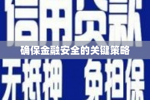 迪庆确保金融安全的关键策略