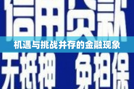 迪庆机遇与挑战并存的金融现象
