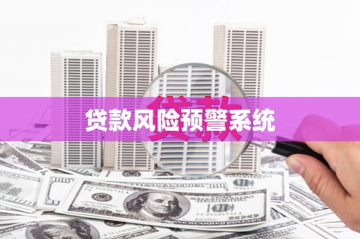 迪庆贷款风险预警系统