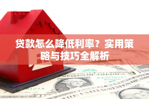 迪庆贷款怎么降低利率？实用策略与技巧全解析
